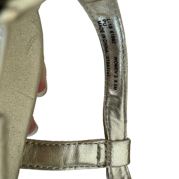 Sperry Top Sider Gold Buckled Ankle Strap Flat Flips Flop Sandals Size 9.5 - Picture 9 of 9